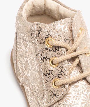 Chaussures premiers pas bébé fille en cuir à motifs scintillants vue6 - GEMO(BEBE DEBT) - GEMO