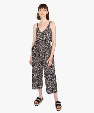 Combinaison pantalon femme imprimée en lin vue1 - GEMO(FEMME PAP) - GEMO