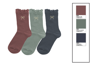 Chaussettes avec motif noeud et finitions froncées fille (lot de 3) vue1 - GEMO 4G FILLE - GEMO
