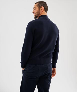 Pull en coton avec col montant zippé homme vue3 - GEMO (HOMME) - GEMO