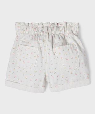 Short en toile de coton imprimée avec taille paperbag fille vue8 - GEMO (ENFANT) - GEMO