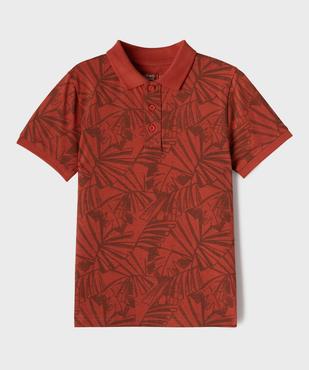 Polo manches courtes en jersey de coton motif feuillage garçon vue1 - GEMO 4G GARCON - GEMO