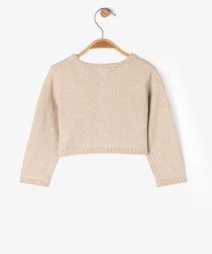Gilet court façon boléro en maille pailletée bébé fille vue3 - GEMO(BEBE DEBT) - GEMO