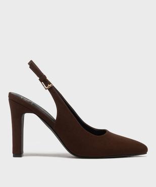 Escarpins slingback à talon haut et bout pointu femme - Follow Me vue2 - FOLLOW ME - GEMO