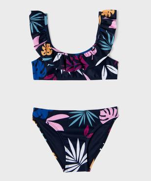Maillot de bain 2 pièces à motifs exotiques fille vue1 - GEMO (ENFANT) - GEMO