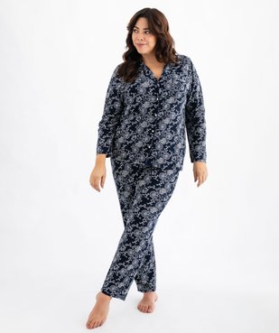 Pyjama femme grande taille deux pièces : chemise et pantalon vue1 - GEMO 4G FEMME - GEMO