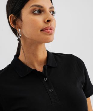 Polo à manches courtes en coton piqué femme  vue2 - GEMO 4G FEMME - GEMO