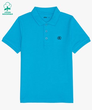 Polo garçon à manches courtes 100% coton biologique vue1 - GEMO C4G GARCON - GEMO