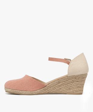 Sandales compensées dessus textile pailleté femme  vue3 - GEMO(URBAIN) - GEMO