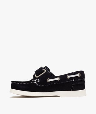 Chaussures bateau garçon dessus cuir à fermeture scratch Dessus cuir retourné uni vue3 - Nikesneakers (ENFANT) - Nikesneakers