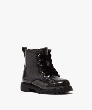 Boots bébé fille vernis et pailletés fermeture zip vue2 - GEMO(BEBE DEBT) - GEMO