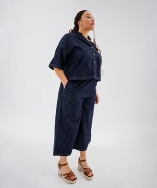 Chemise manches courtes en jean brut femme grande taille vue4 - GEMO (G TAILLE) - GEMO