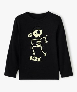 Tee-shirt garçon à manches longues motif squelette phosphorescent vue2 - GEMO (ENFANT) - GEMO