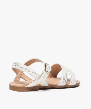 Sandales filles unies à brides fermeture boucle Dessus blanc métallisé vue4 - GEMO (ENFANT) - GEMO