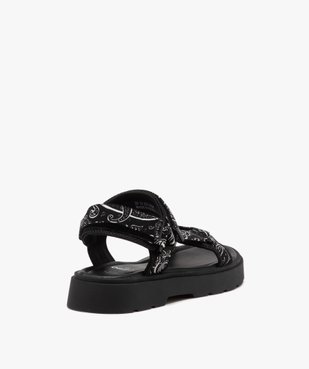Sandales fille avec brides à motifs et à scratch  vue4 - GEMO (ENFANT) - GEMO