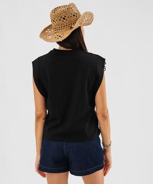 Tee-shirt sans manches avec empiècements en dentelle femme vue2 - GEMO(FEMME PAP) - GEMO