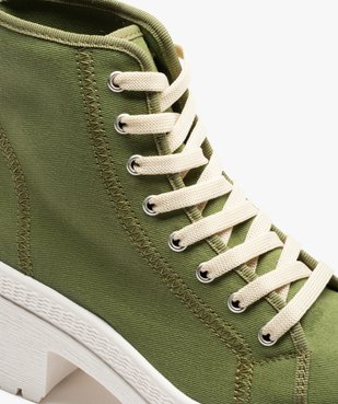 Tennis femme mid-cut en toile unie à talon et semelle crantée vue6 - GEMO (SPORTSWR) - GEMO