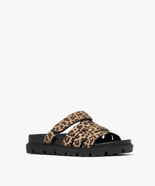 Mules plates avec brides en toile imprimée femme - 5 Miles vue3 - 5 MILES - GEMO