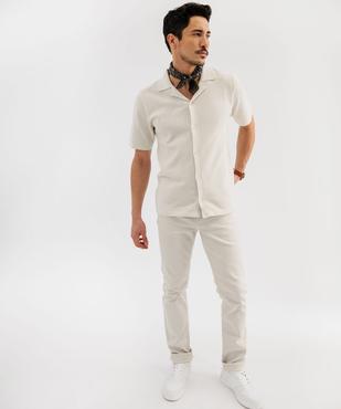 Chemise manches courtes en maille piquée de coton homme vue4 - GEMO 4G HOMME - GEMO