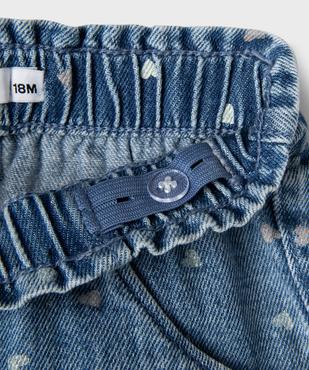 Short en jean à motifs coeurs avec taille ajustable bébé fille vue3 - GEMO(BEBE DEBT) - GEMO