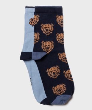 Chaussettes hautes à motifs ours (lot de 3) vue2 - GEMO 4G GARCON - GEMO