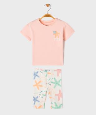 Ensemble 2 pièces bébé fille tee-shirt et legging vue1 - GEMO 4G BEBE - GEMO