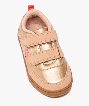 Tennis bébé fille à scratch tige métallisée à détails fluo vue5 - GEMO(BEBE DEBT) - GEMO