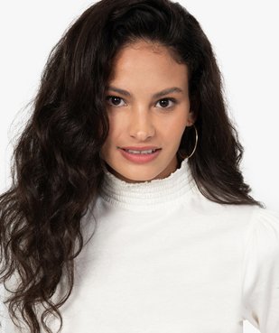 Tee-shirt femme à manches longues col montant vue2 - GEMO C4G FEMME - GEMO