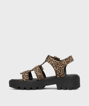 Sandales en toile à motif léopard fille - Lovely Wings vue3 - LOVELY WINGS - GEMO