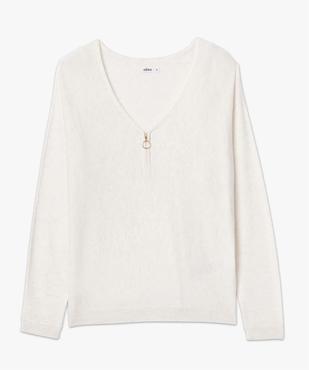 Pull col V zippé et manches chauve-souris femme vue4 - GEMO 4G FEMME - GEMO