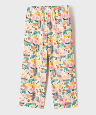 Pantalon large et fluide imprimé fantaisie fille vue1 - GEMO (ENFANT) - GEMO