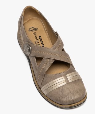 Ballerines confort à brides croisées fermeture scratch femme vue11 - SOFTRELAX - GEMO