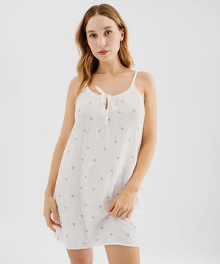 Nuisette en double gaze de coton imprimée ourson femme - LuluCastagnette vue1 - LULUCASTAGNETTE - GEMO