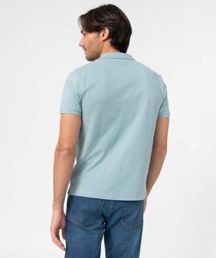 Polo homme à manches courtes en maille piquée vue3 - GEMO (HOMME) - GEMO