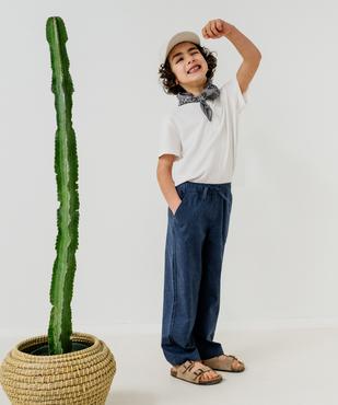 Tee-shirt tunisien à manches courtes en maille piquée garçon vue5 - GEMO 4G GARCON - GEMO