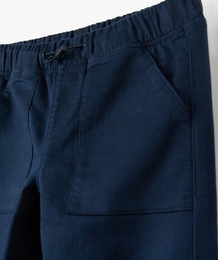Pantalon garçon en toile extensible avec taille élastiquée vue3 - GEMO (ENFANT) - GEMO