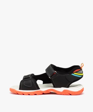 Sandales garçon avec double scratch et à détails fluo vue3 - GEMO (ENFANT) - GEMO