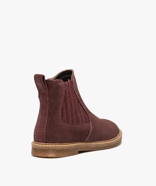 Boots fille zippées dessus cuir retourné style chelsea vue4 - GEMO (ENFANT) - GEMO