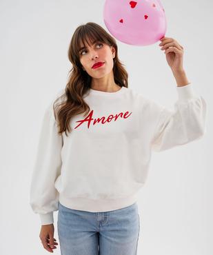 Sweat oversize avec manches froncées femme vue1 - GEMO(FEMME PAP) - GEMO