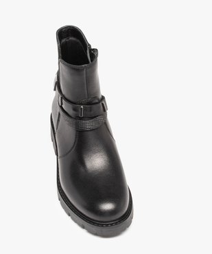 Boots chelsea fille unies dessus cuir - Tanéo vue6 - TANEO - GEMO