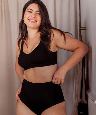Culotte taille haute unie en microfibre femme vue1 - GEMO(HOMWR FEM) - GEMO