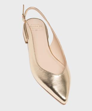 Escarpins slingback à bout pointu et talon plat femme - Follow Me vue5 - FOLLOW ME - GEMO