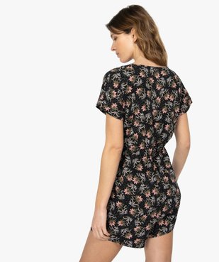 Combishort femme à motifs fleuris boutonné sur l’avant vue3 - GEMO(FEMME PAP) - GEMO