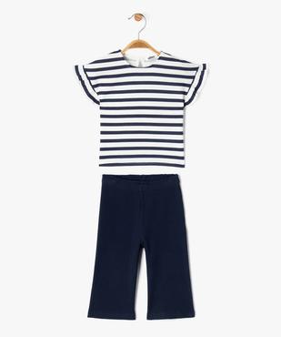 Ensemble 2 pièces pantalon et tee-shirt manches courtes bébé fille vue1 - GEMO(BEBE DEBT) - GEMO