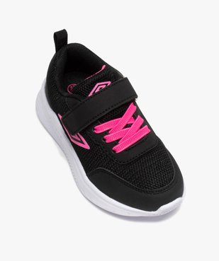 Baskets fille style running bicolores à lacets et scratch - Umbro vue5 - UMBRO - GEMO