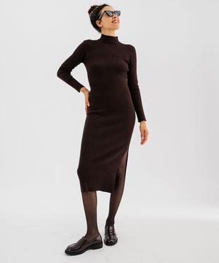 Robe pull longue fendue sur un côté femme vue3 - GEMO(FEMME PAP) - GEMO