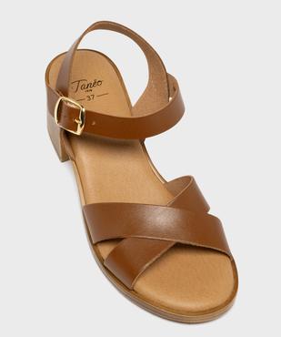 Sandales à talon et larges brides en cuir femme - Tanéo vue5 - TANEO - GEMO