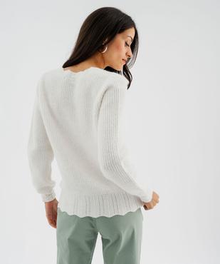 Pull en maille douillette extensible à col V femme vue3 - GEMO 4G FEMME - GEMO
