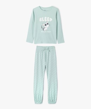 Pyjama à motif chat avec touches scintillantes fille vue1 - GEMO (ENFANT) - GEMO