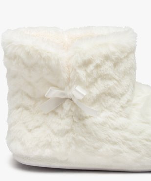 Chaussons femme en forme de boots fourrées unies vue6 - GEMO(HOMWR FEM) - GEMO